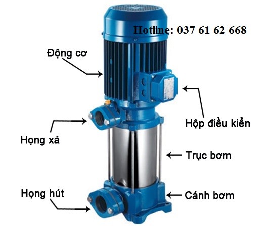 Máy bơm bù áp 4kw động cơ điện PCCC